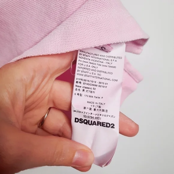 DSQUARED2 Pink Banana Polo S